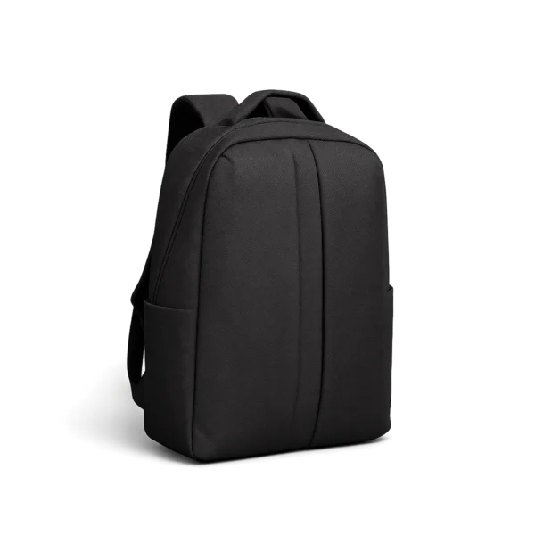 Sac à dos classique noir pour usage professionnel avec compartiment principal et design sobre